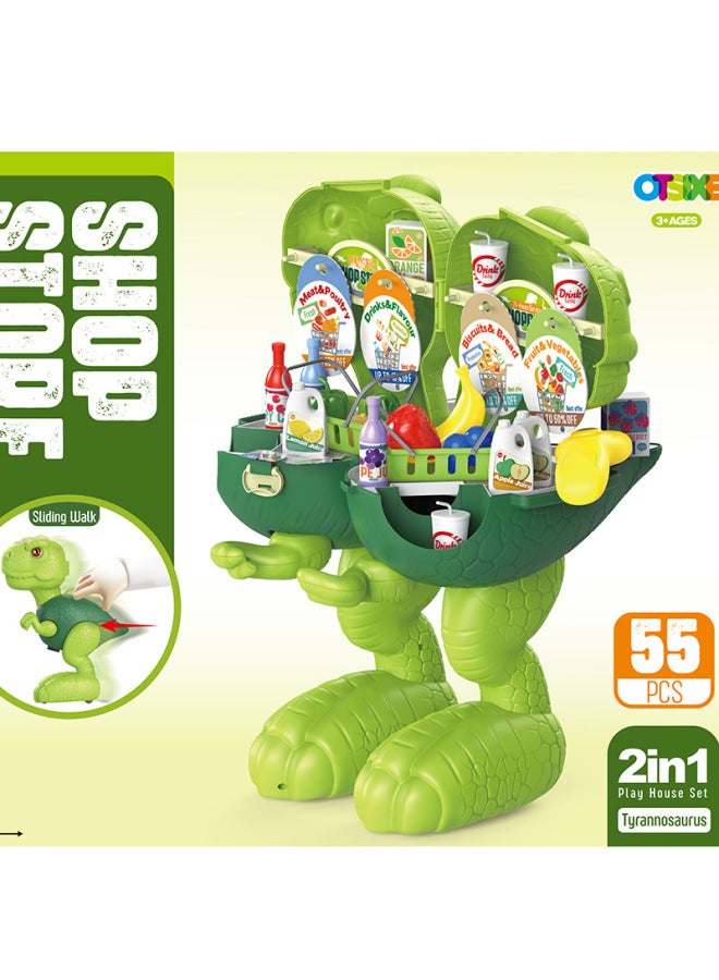 Children's Cooking Tableware Medical Tools Beauty Supermarket Sliding Tyrannosaurus Storage Suit Simulation Play House Toys-Specifications:1368B04 - Image 3